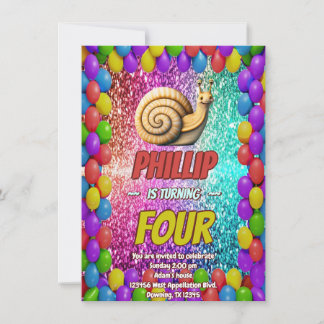 Snail Custom Charakter Geburtstag einladen Einladung