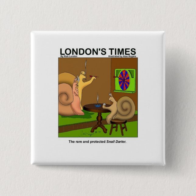 Snail Darter Funny Cartoon Geschenke & T-Shirts Button (Vorderseite)