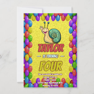 Snail Einzigartiger Personalisierter Geburtstag Ei Einladung