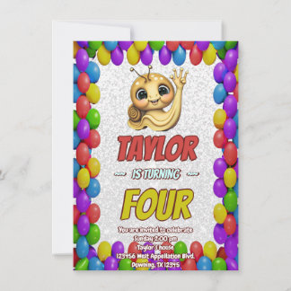 Snail Einzigartiger Personalisierter Geburtstag Ei Einladung