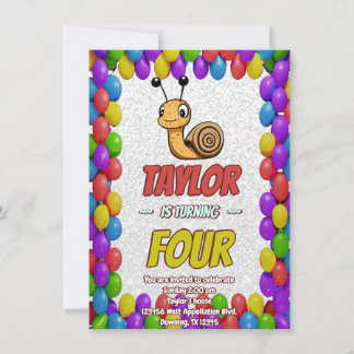 Snail Einzigartiger Personalisierter Geburtstag Ei Einladung