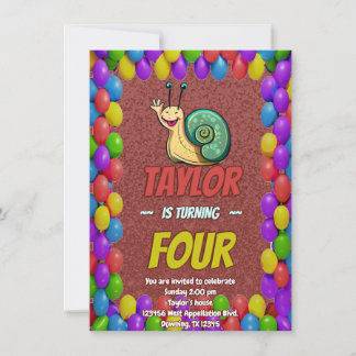 Snail Einzigartiger Personalisierter Geburtstag Ei Einladung