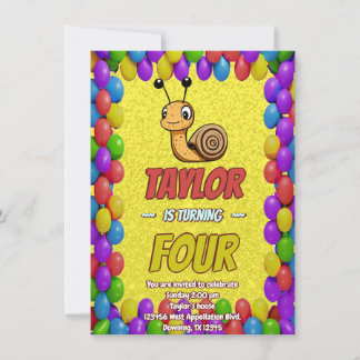 Snail Einzigartiger Personalisierter Geburtstag Ei Einladung