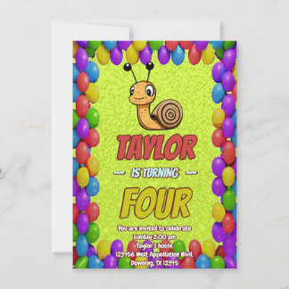 Snail Einzigartiger Personalisierter Geburtstag Ei Einladung