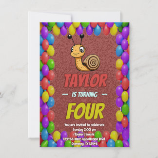 Snail Einzigartiger Personalisierter Geburtstag Ei Einladung