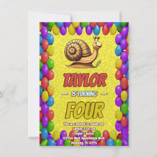 Snail Einzigartiger Personalisierter Geburtstag Ei Einladung