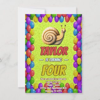 Snail Einzigartiger Personalisierter Geburtstag Ei Einladung