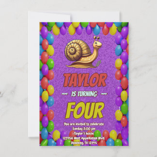 Snail Einzigartiger Personalisierter Geburtstag Ei Einladung