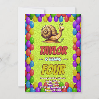 Snail Einzigartiger Personalisierter Geburtstag Ei Einladung
