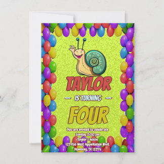 Snail Einzigartiger Personalisierter Geburtstag Ei Einladung