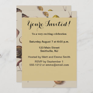 Snail Garden Haustier Gastropod Seven Lug Botanisc Einladung