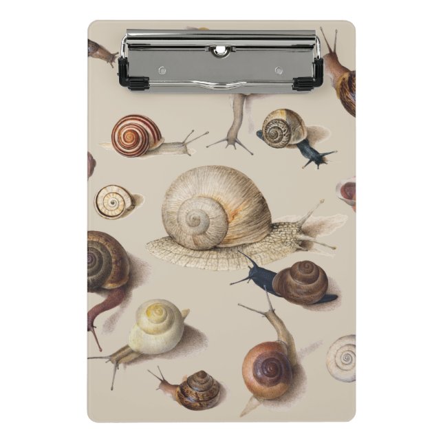 Snail Garden Haustier Gastropod Seven Lug Botanisc Mini Klemmbrett (Vorderseite)