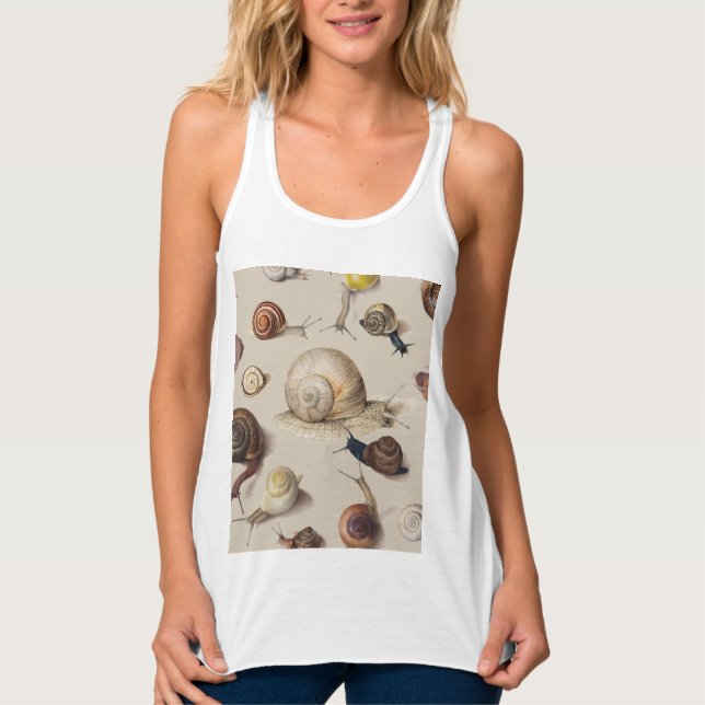 Snail Garden Haustier Gastropod Seven Lug Botanisc Tank Top (Vorderseite)