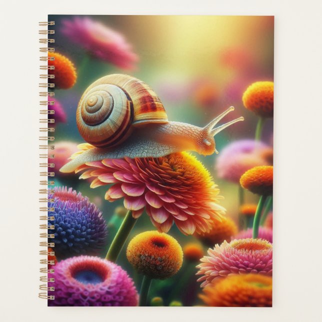 Snail Journal mit Blume Planer (Vorderseite)