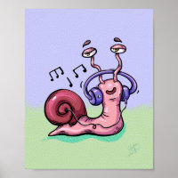 Snail Listing to Music