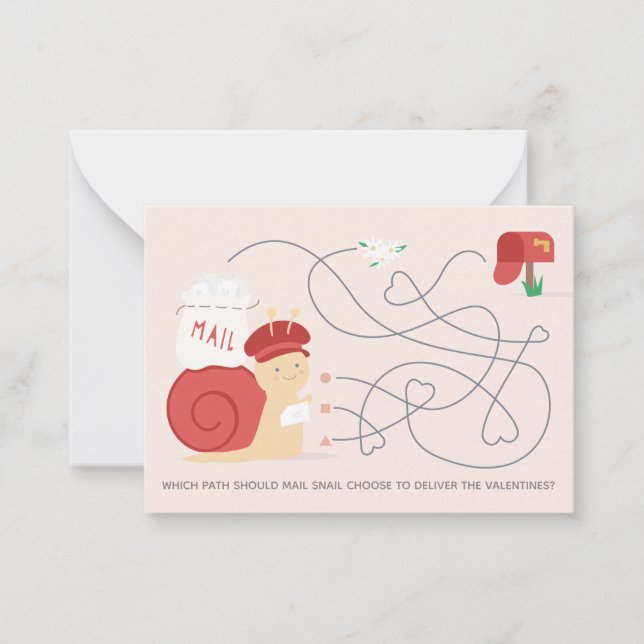 Snail Mail Aktivität Klasse Valentine Karte (Vorderseite)