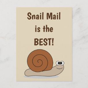 Snail Mail Niedlich Funny Humour Retro Postkarte