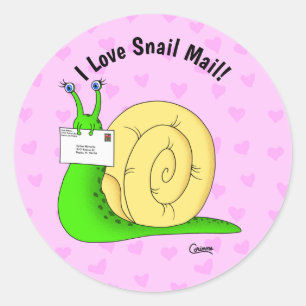 Snail Mail (Pink) - Aufkleber für den Umschlag