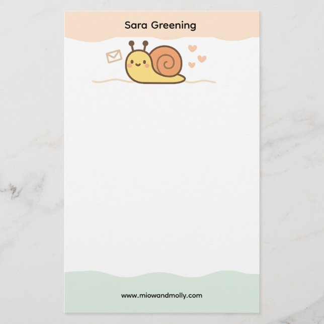 Snail Mail Social Club Cute Name Stationery Briefpapier (Vorderseite)