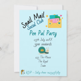 Snail Mail Social Club Pen Pal Party Einladung