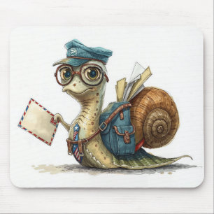Snail Mailman Delivering Mail Mousepad