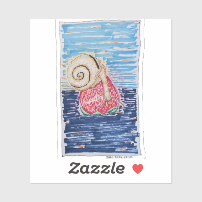 Snail on the Strawberry Aufkleber (Blatt)