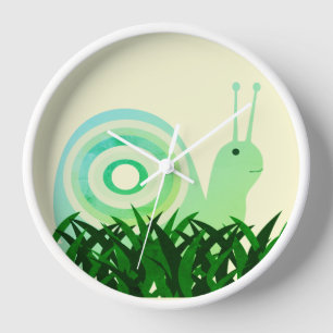 Snail Pale Yellow Clock Uhr