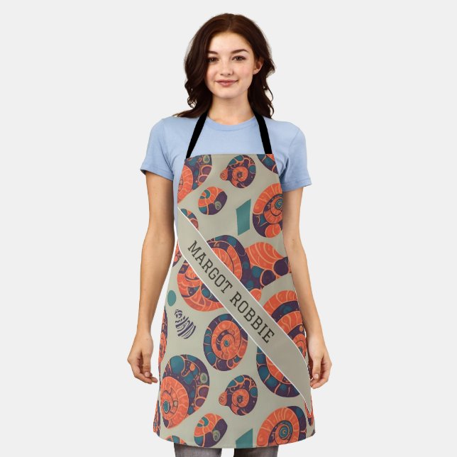 Snail Rainbow Personalisiertes Muster Schürze (Getragen)