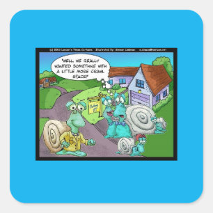 Snail Real Anwesen Sales Funny Gifts & Sammlerstüc Quadratischer Aufkleber