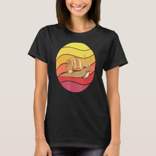 Snail Retro Sunset Slugs Snacks T-Shirt