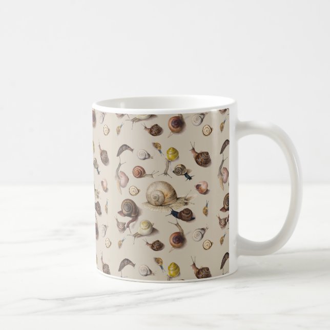 Snail Slug Garden Haustier Gastropod Botanische Sc Kaffeetasse (Rechts)