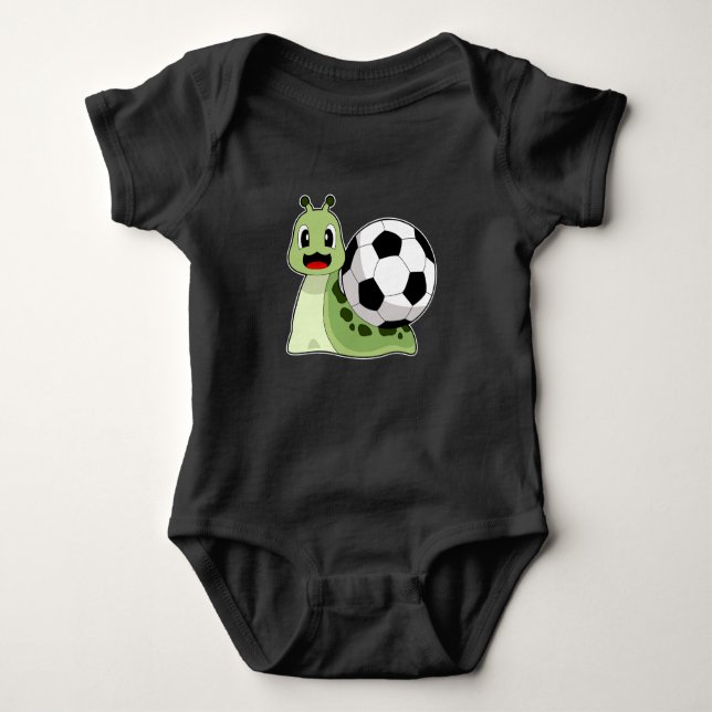 Snail Soccer Player Soccer Baby Strampler (Vorderseite)