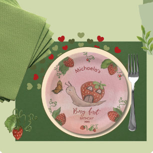Snail & Strawberry 'Berry First' Party Napkins Pappteller