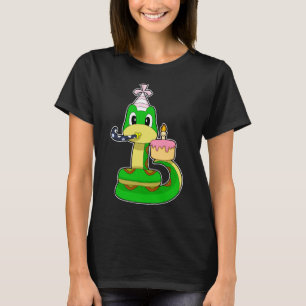 Snake Birthday Cake Candle T-Shirt