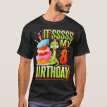 Snake Birthday Party Kids 8th Reptile Supplies Dec T-Shirt<br><div class="desc">Snake Birthday Party Kids 8th Reptile Supplies Decorations Premium .humor, funny, cool, humor humorous, humorous, humour, jokes, men, women, coffee, flex, fun, gym, tired, arguing, art, astronaut, attitude, avocado, bad mood, biceps, bodybuidling, box, boxer, boxing, campaign election humor, cardboard, cardio, cat, christianity, coffee bean, coffeeshop, company, courier, crop, cup, cute...</div>