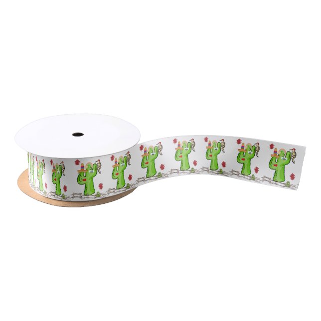 Snake Cactus Bird Satin Ribbon Satinband (Spule)