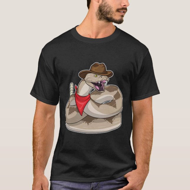 Snake Cowboy Cowboy-Hut T-Shirt (Vorderseite)