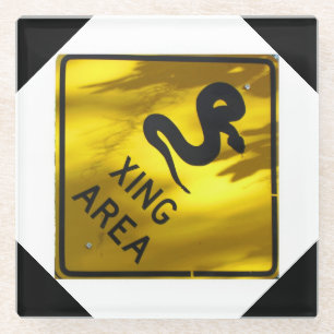 Snake Crossing Glass Untersetzer