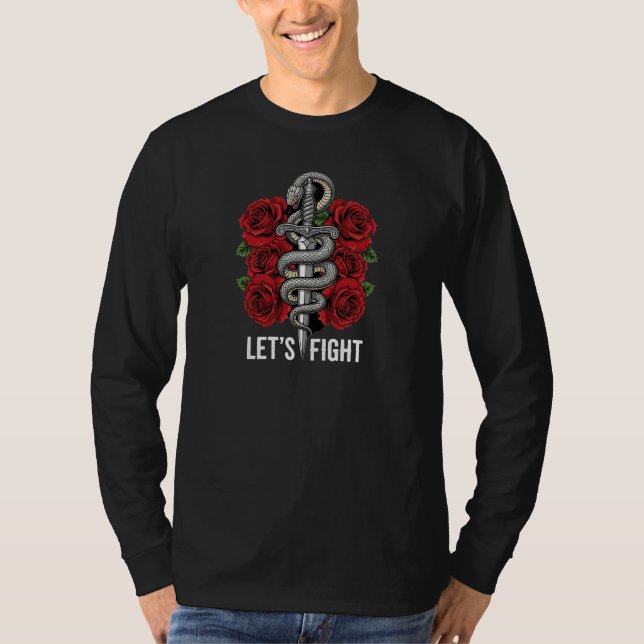 Snake & Dagger Rose Kunst T-Shirt (Vorderseite)