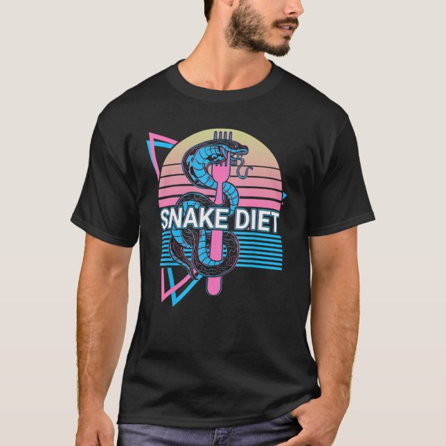 Snake Diet Snake Lover Retro T-Shirt (Vorderseite)