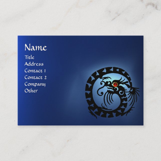 SNAKE DRAGON SAPPHIRE Schwarz, blau, weiß Visitenkarte (Vorderseite)