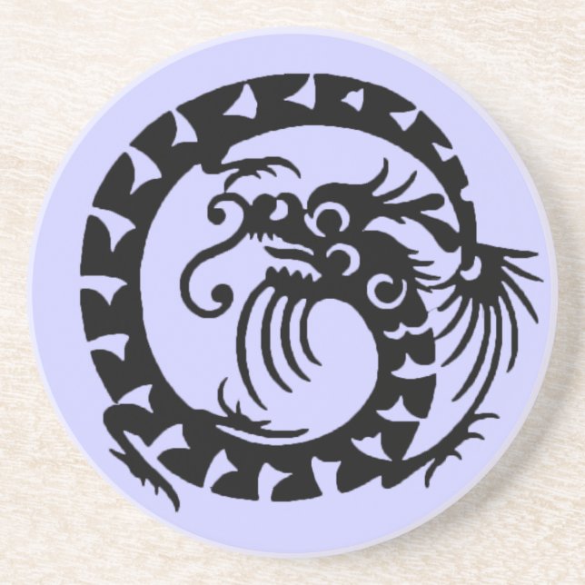 SNAKE DRAGON, schwarz und blau Untersetzer (Vorne)