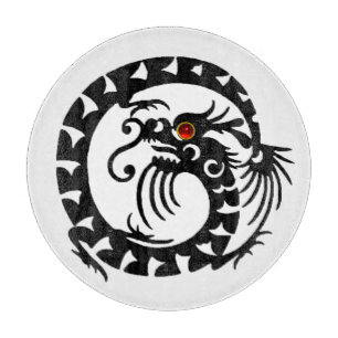 SNAKE DRAGON, Schwarz, Weiß, Rot Schneidebrett