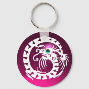 SNAKE DRAGON, weiß, blau, aquamarin, rosa Amethyst Schlüsselanhänger