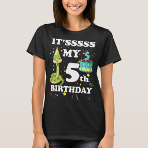 Snake Geburtstagsparty Kinder 5th It's 5th Birthda T-Shirt