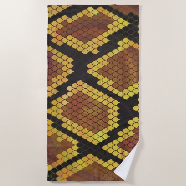 Snake Gold Print Strandtuch (Vorderseite)