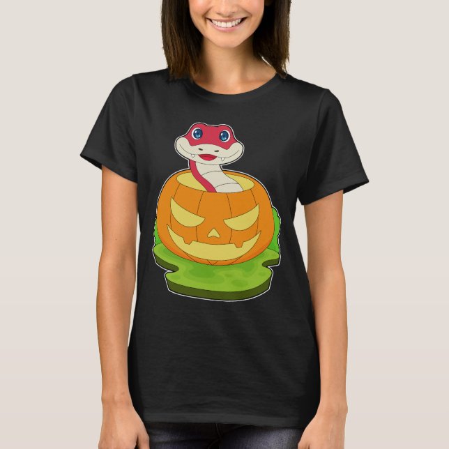 Snake Halloween Pumpkin T-Shirt (Vorderseite)