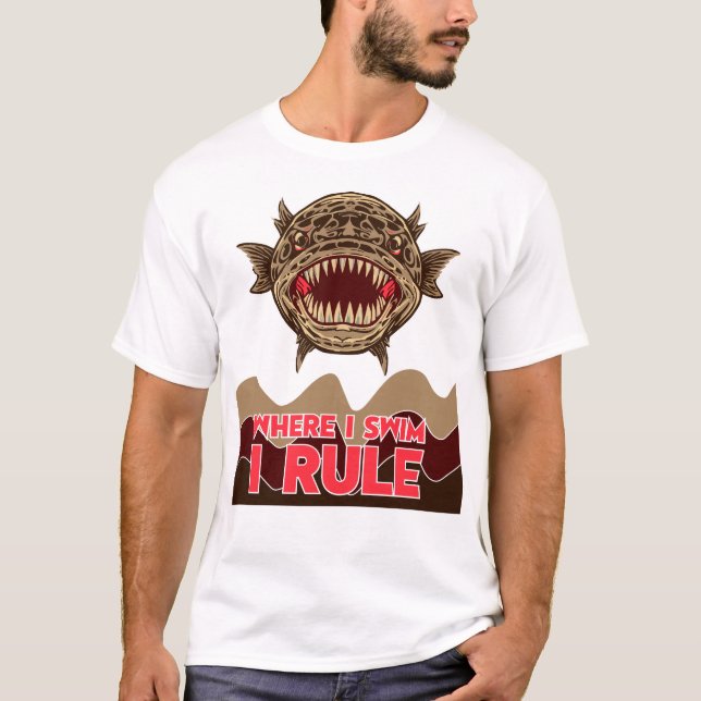 Snake Head Fish Where I Swim I Rule T-Shirt (Vorderseite)