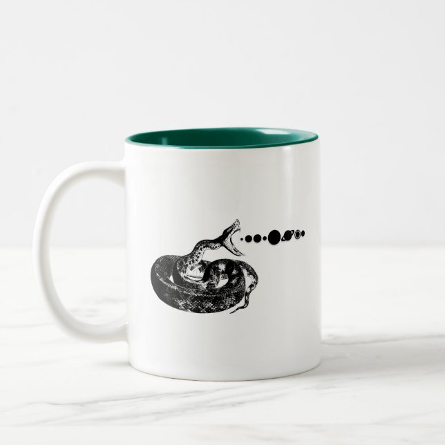 Snake Hiss Planets Solar System Space Zweifarbige Tasse (Links)
