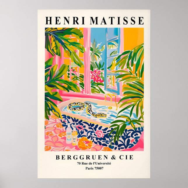 Snake in bathtub poster, Matisse print, Dopamine Poster (Vorne)